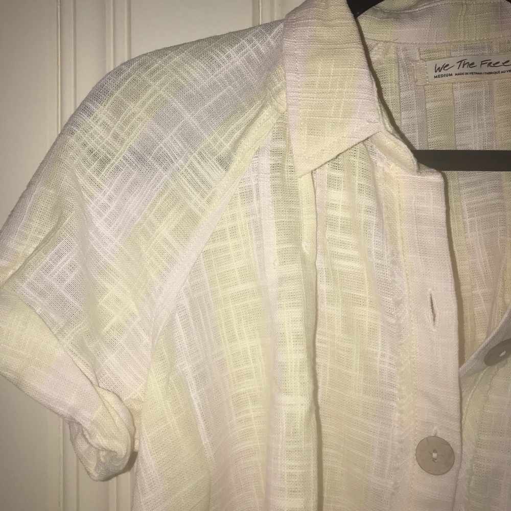 Free People Away at Sea Striped Frayed Hem Shirt - Picture 6 of 8
